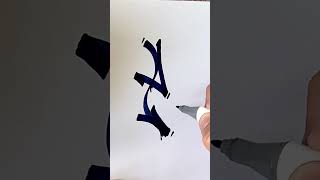 How to draw ✍🏻 3 types of "A" graffiti tag letters #graffiti #tagging