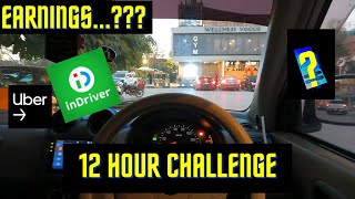 12 HOUR INDRIVER/UBER DRIVER CHALLENGE | PAY? | IBRAHIM KHAN