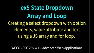 ex5 State Dropdown Array and Loop