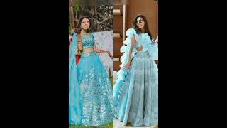 sky blue partywear dress design