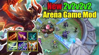 NEW  LEAGUE OF LEGENDS 2v2v2v2 ARENA GAME MODE (Attack Speed Kayle Build is Too OP For This Mod)