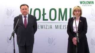 Wołomin - konferencja prasowa Marszałka Adama Struzika i Burmistrz Elżbiety Radwan