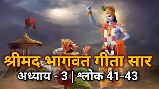 श्रीमद भागवत गीता सार | अध्याय 3 श्लोक 41,42,43