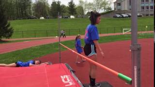 Sam practice high jump box