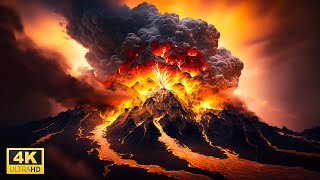 Enjoy Iceland Volcano Eruption & Lava Flows in 4K Video Ultra HD with Relaxing Music