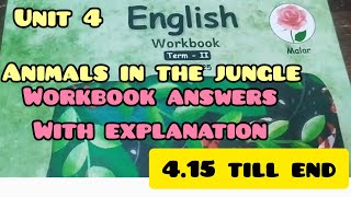 Std 3 Unit 4English  Animals in the jungle/Workbook answers /Part 2/4.15 till end Eng Ennum Ezhuthum