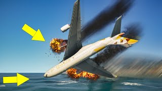 Plane Crash in Water GTA 5 | Airbus A350 Crashes mid-air with TWO Airplanes