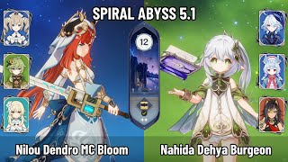 C0 Nilou Dendro Traveler Bloom Team | C1 Nahida Dehya Burgeon | Spiral Abyss 5.1 | Genshin Impact