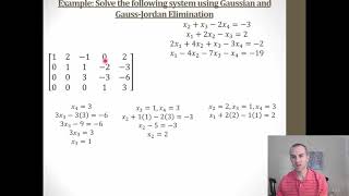 Gaussian and Gauss-Jordan Elimination Example