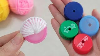 I Did a INCREDIBLE job With Plastic Bottle caps,Yarn. You'll Love  this Super Ideas. Diy Recycling