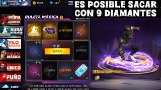 Intentando sacar el EMOTE AURA DE DRAGÓN con 9 diamantes en free fire ruleta mágica 😯