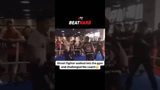 Street fighter walked into the gym and challenged the coach #boxing #sparring #streetfighter #ko