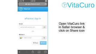 VitaCuro Link - iPhone Safari Browser