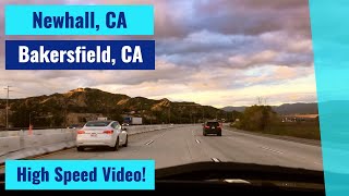 Newhall, CA to Bakersfield, CA - High Speed Driving Video