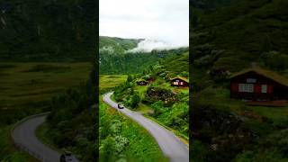 Visiting Norway Hits Different 🇳🇴 🌿🏔 #shorts #dji #djimini3pro #drone