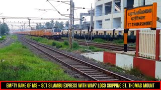 Empty Rake of SCT Silambu Express With WAP7 Loco Skipping St. Thomas Mount | AK VLOGS AND TRAVELS