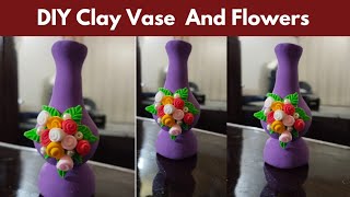 DIY Ultra-Light Clay Vase and Flowers Tutorial | Easy Craft for Beginners