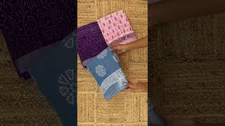 Linen handblock printed sarees #saree #linensarees