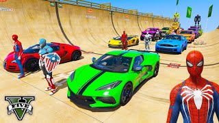 Goku car mega Rampa challenges game! spider man ,Hulk, goku and Friends rampa challenge game!#rampa