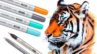 Tiger - Copic Marker Illustration