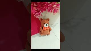 Diy polymer clay teddy bear 🧸#shorts #youtubeshorts #airdryclay #clay #cute