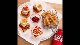 Bite size mini burger canapes #shorts