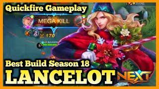 LANCELOT BEST BUILD 2020, TOP GLOBAL LANCELOT, MOBILE LEGENDS, LANCELOT GAMEPLAY, SEASON 18, MLBB