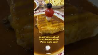 Vegan francesinha in Porto.  Very tasty, highly recommend Santa Francesinha.