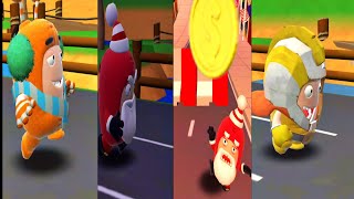 Oddbods Turbo Run | Christmas Slick, Santa And Cardboard Bubbles Characters Run| Alien Boss With Him