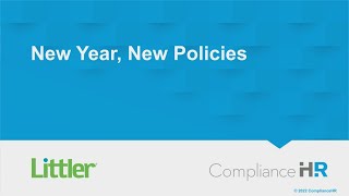 Webinar: New Year New Policies