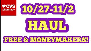 CVS HAUL 10/27-11/2! ALL FOR FREE + MONEYMAKER! EASY COUPON DEALS!