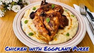 Cook Like a Pro: Chicken with Creamy Eggplant Puree - Recipe & Techniques! #chickenrecipe #foodlover