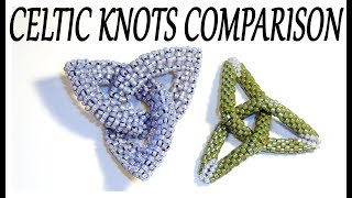 Beaded Celtic Knot comparison - CRAW Celtic Knot vs Peyote stitch Celtic Knot