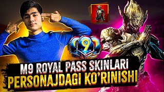 M9 ROYAL PASS DA BERILADIGAN SKINLARNI PERSONAJDAGI KO'RINISHI | KIYIB O'YNAB KO'RAMIZ |PUBG MOBILE