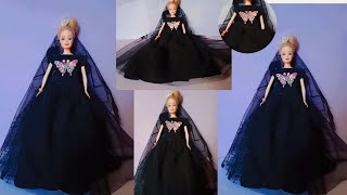 Making Beautiful Doll Long Frock | Doll Clothes | Eshu Art&Craft #diy #dollclothes #dolldressmaking