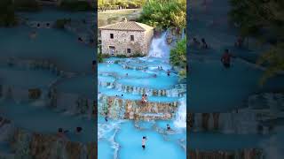 BLUE Waterfall in Italy 🏞️🌍#shorts #viral #italytravel