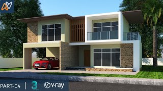 3Ds Max & Vray Exterior Modeling Tutorial - Part-4