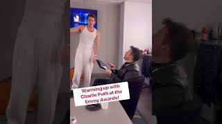 Warming up with Charlie Puth at the Emmy Awards