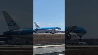 KLM Boeing 777-200ER landing at Los Angeles International Airport