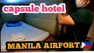 I stayed in a capsule hotel inside Manila Airport for P1000🇵🇭