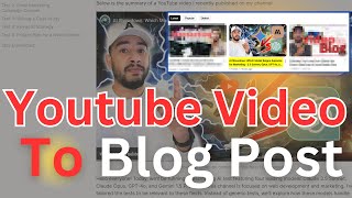 Turn YouTube Videos into Blog Posts in Minutes! | Video Tap Guide