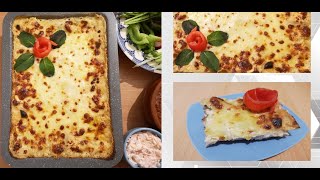 lasagna | لزانيا باللحم والجبن|طريقة عمل اللزانيا بالبشاميل|صوص البشاميل بدون اي تكتلات