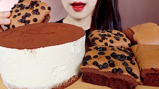 ASMR FLUFFY CHOCOLATE CASTELLA, TIRAMISU CAKE MUKBANG 폭신한 초코 카스테라, 티라미수 케이크 먹방 eating sounds