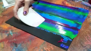 Zig Zag Abstract Painting Fun & Easy Acrylic Painting Demonstration