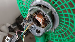 reparación de ventilador pequeño quemado cables quemados