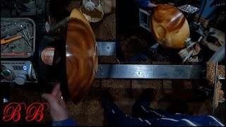 Woodturning a Japanese curved Hiragata style bowl from Tigerwood / Wood turning