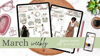 Digital Plan With Me | Weekly PWM March week 5 Planning| GoodNotes 5 + iPad. Ft. Digital Collectives