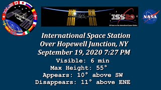 ISS Over Hopewell Junction, NY, September 19, 2020