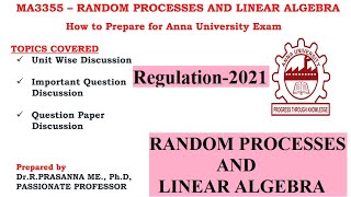 Anna University Exam Preparations - MA3355 Random Processes and Linear Algebra