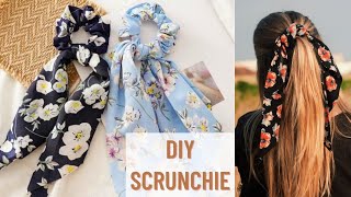 How to Make a Scrunchie | DIY Bow Scrunchie Tutorial | DIY HAIR SCARF